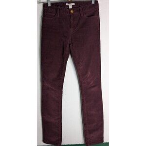 Banana Republic Womens Burgundy Skinny Pants Corduroy Size 25 (30x33) (901